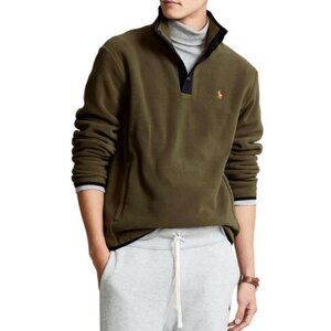 Ralph Lauren Fleece Mockneck Pullover Olive Army Green YSL Laurent Gucci RRL L